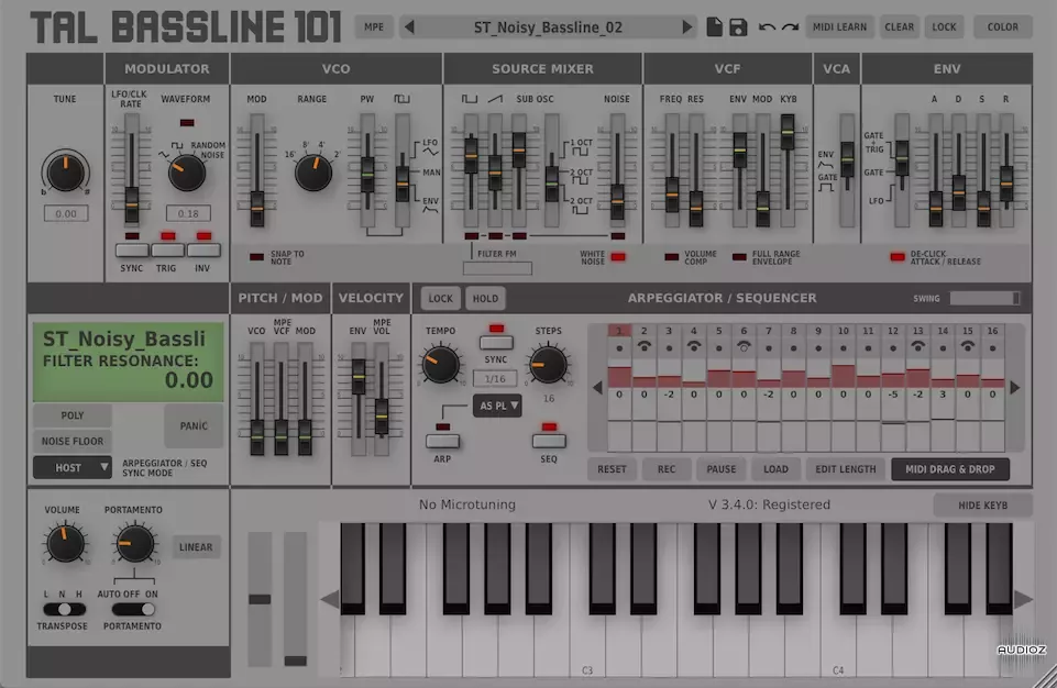 硬件模拟合成器 | Togu Audio Line TAL-BassLine-101 v3.9.2 MAC版 U2B-VST云