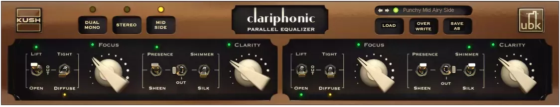 平行均衡插件 | Kush Audio Clariphonic DSP MKII v1.4.3 MAC版 U2B-VST云