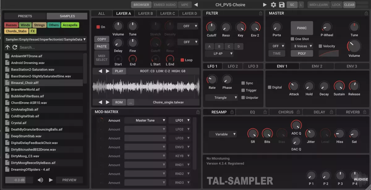 采样合成器 | Togu Audio Line TAL-Sampler v4.7.1 WIN&MAC U2B-VST云